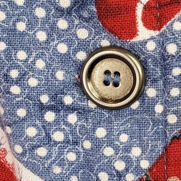 CJ Banks Christopher Banks Women's 2X Linen LS Patchwork Floral Button Up Shirt - Picture 5 of 8